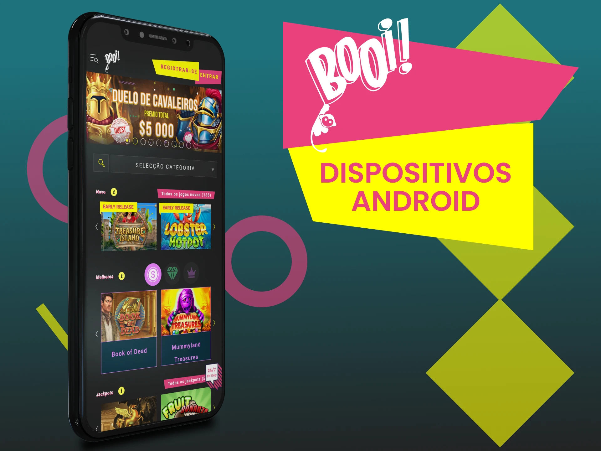 Dispositivos compatíveis com o app Booi para Android.